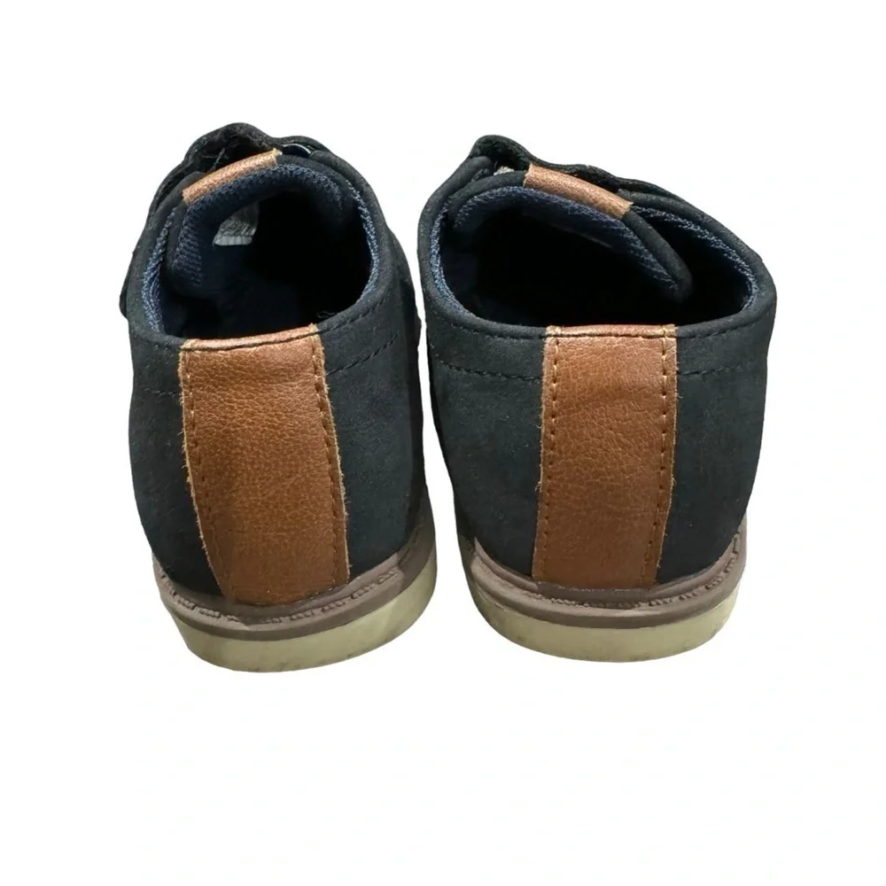 Max + Jake Navy Blue & Brown Fabric & Faux Leather Dress Shoe 7